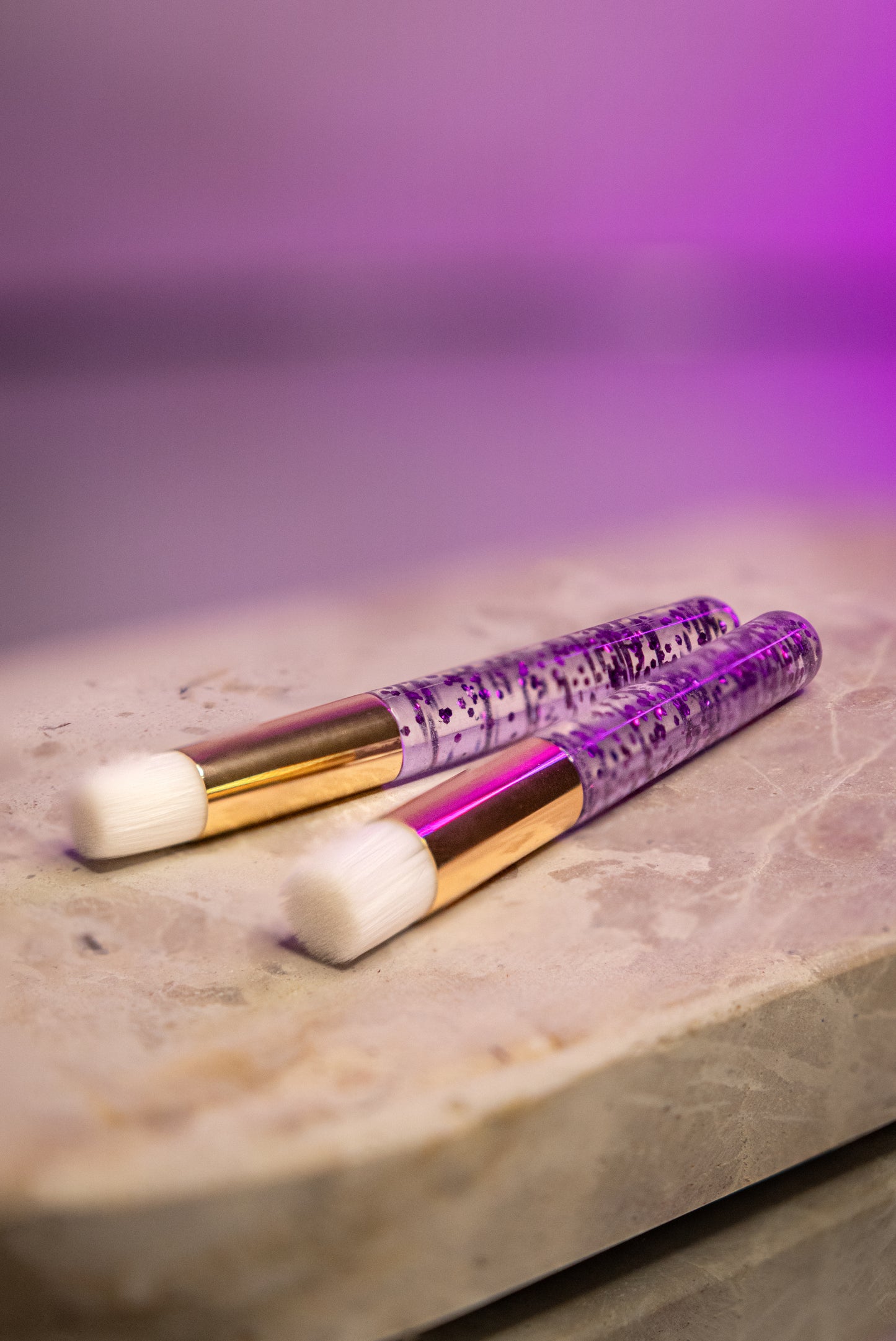 Cleanser brush purple glitter