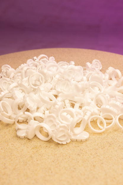 Heart Shaped Glue Rings - White