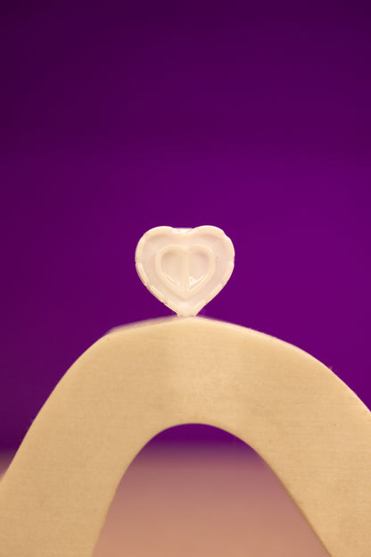 Heart Shaped Glue Rings - White