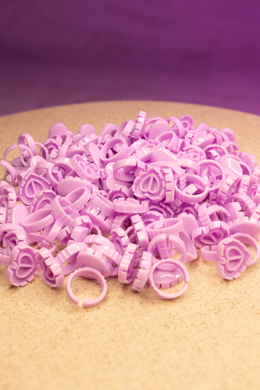 Heart Shaped Glue Rings - Lilac