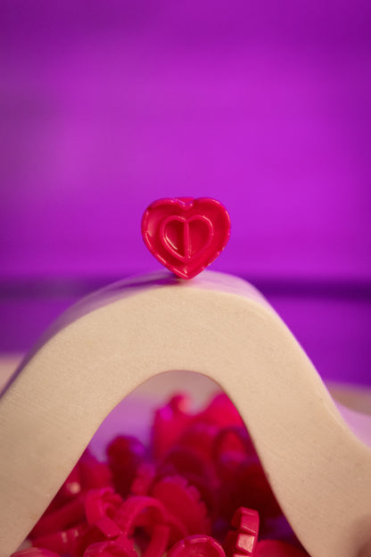 Heart Shaped Glue Rings - Hot Pink