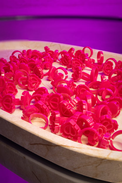 Heart Shaped Glue Rings - Hot Pink